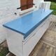 Kitchen cabinet in blue formica 4 doors 4 drawers