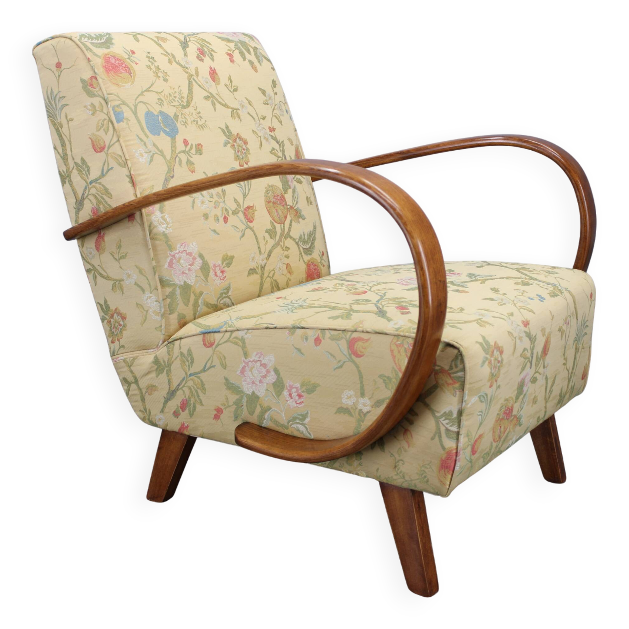 1950s Refurbished Jindrich Halabala  Armchair, Czechoslovakia