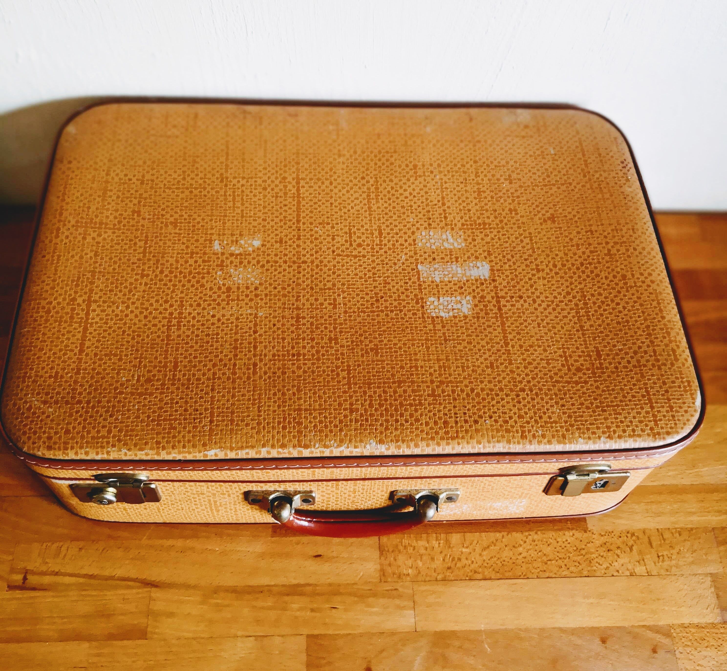 Old suitcase yellow orange