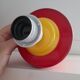 Paire de pieds de lampe rouge et jaune 80s