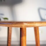 Surf-shaped coffee table, solid oak, 1950s