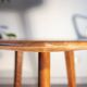 Table basse forme surf, chêne massif année 50