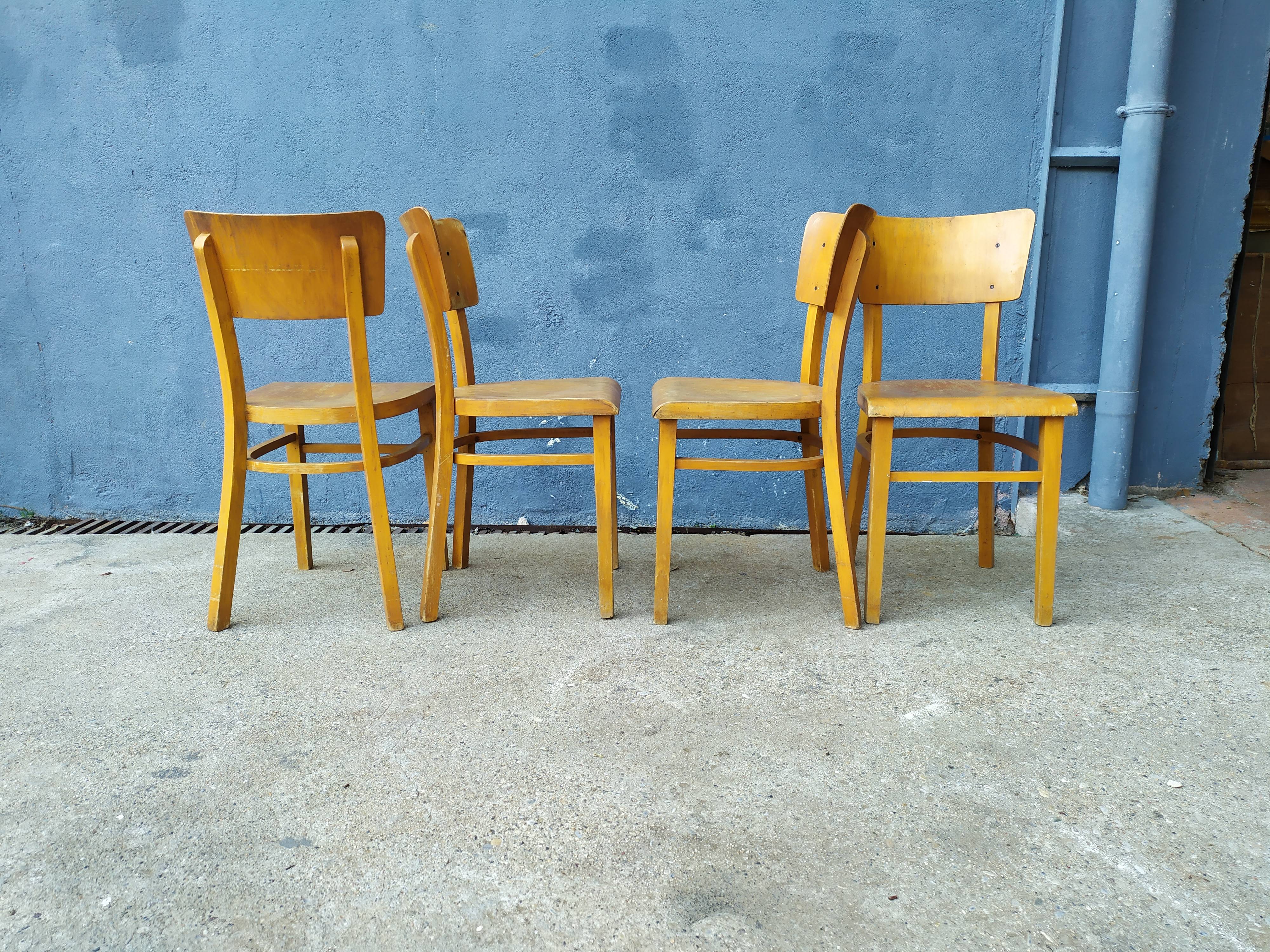 Series of 4 thonet bistro chairs