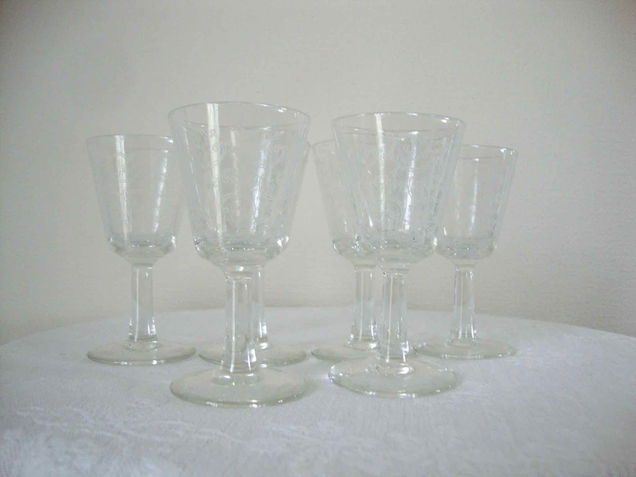 6 engraved glasses