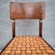 Set de 2 chaises bistrot 1950 bois et rotin