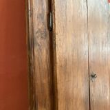 Antique Rustic Tuscan Window in Chestnut with Original Wrought Iron Hardware, 1800s