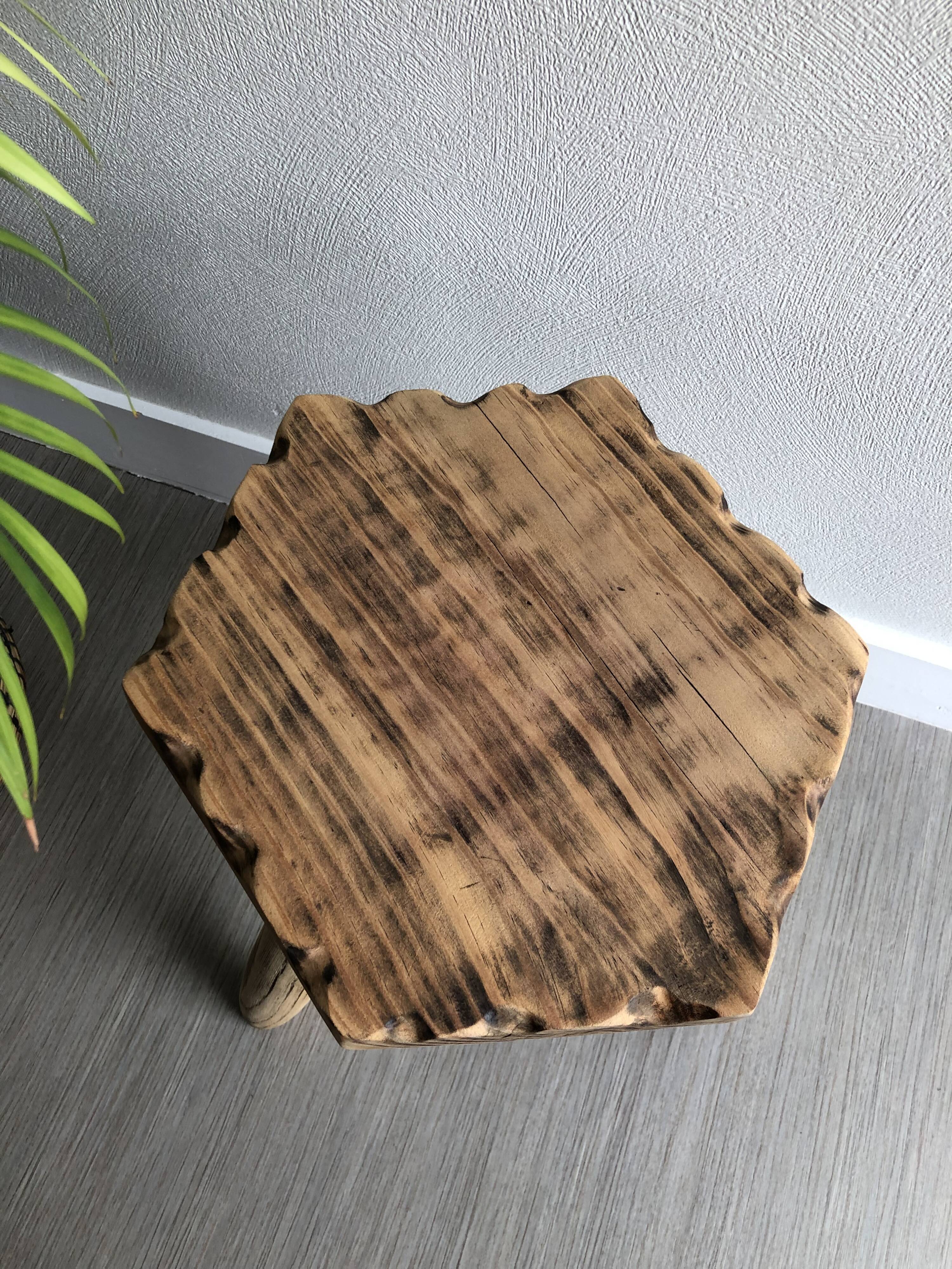 Wooden tripod bottom stool
