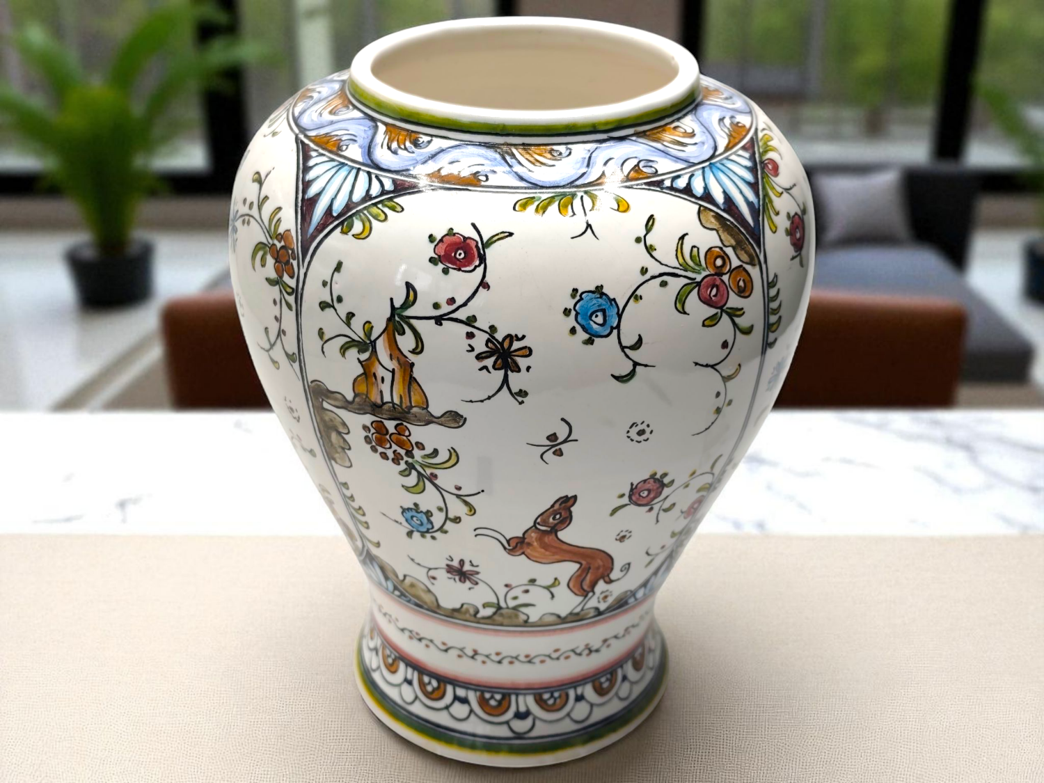 21st Century Filer Portuguese Hand-Painted Vase – Vibrant Folk Art