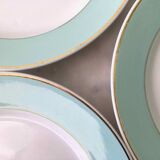 Set 6 flat plates fine earthenware Lunéville Meudon