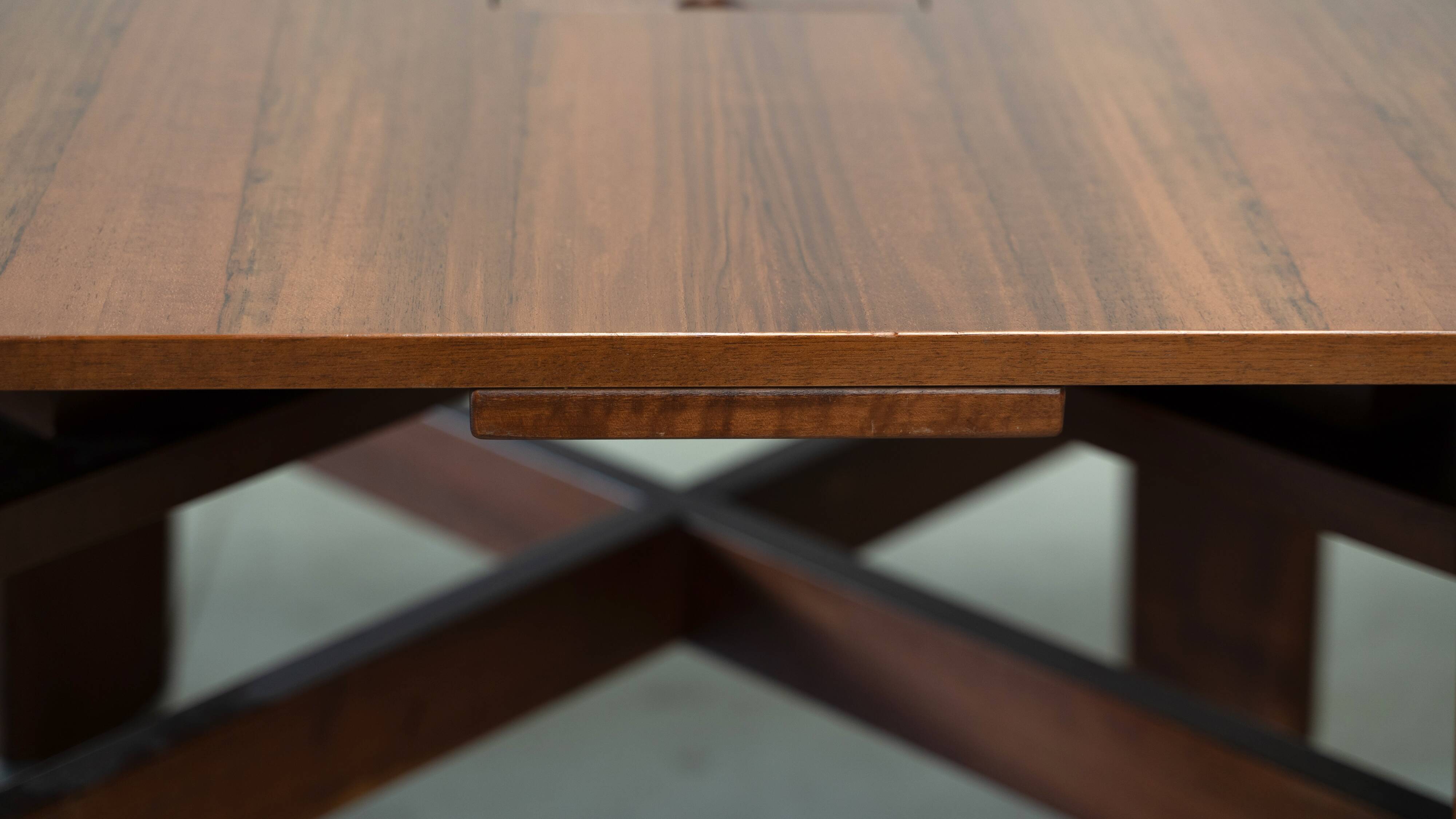 Square extendable dining table by Silvio Coppola for Bernini