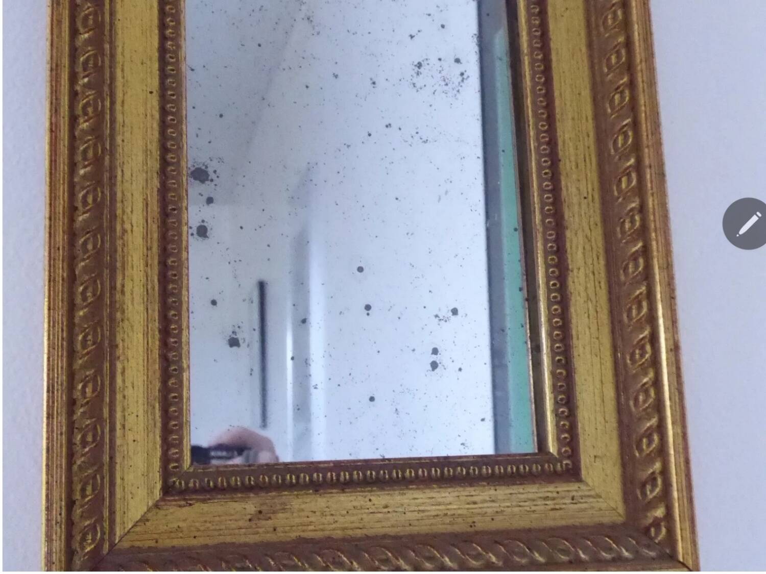 Small mercury mirror Wooden frame