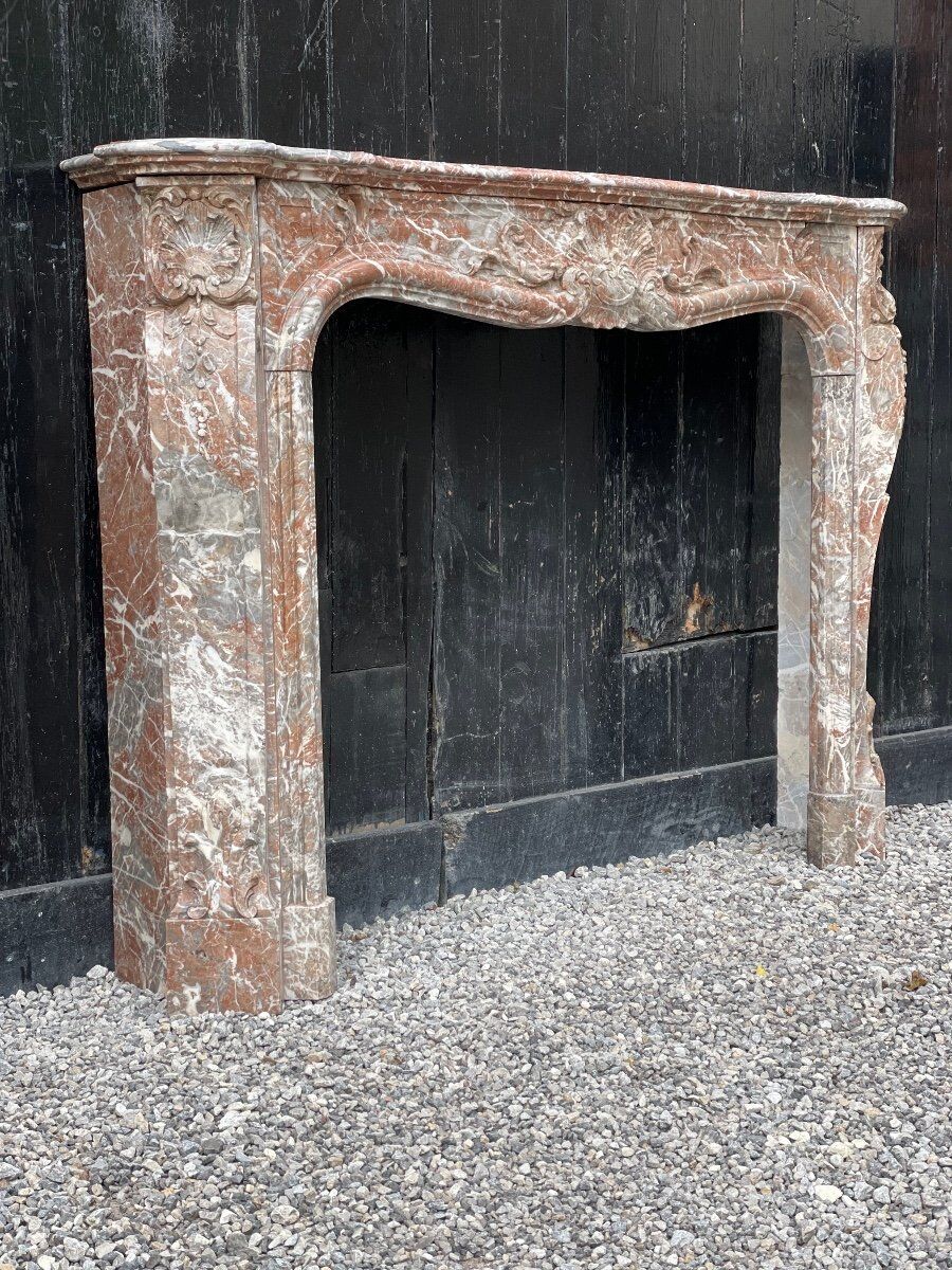 Louis XV style fireplace in rance marble circa 1880