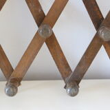 Vintage coat rack, wood, accordion