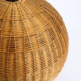 Very rare original XXL rattan ball pendant lamp | Mid Century Modern | Ø 66