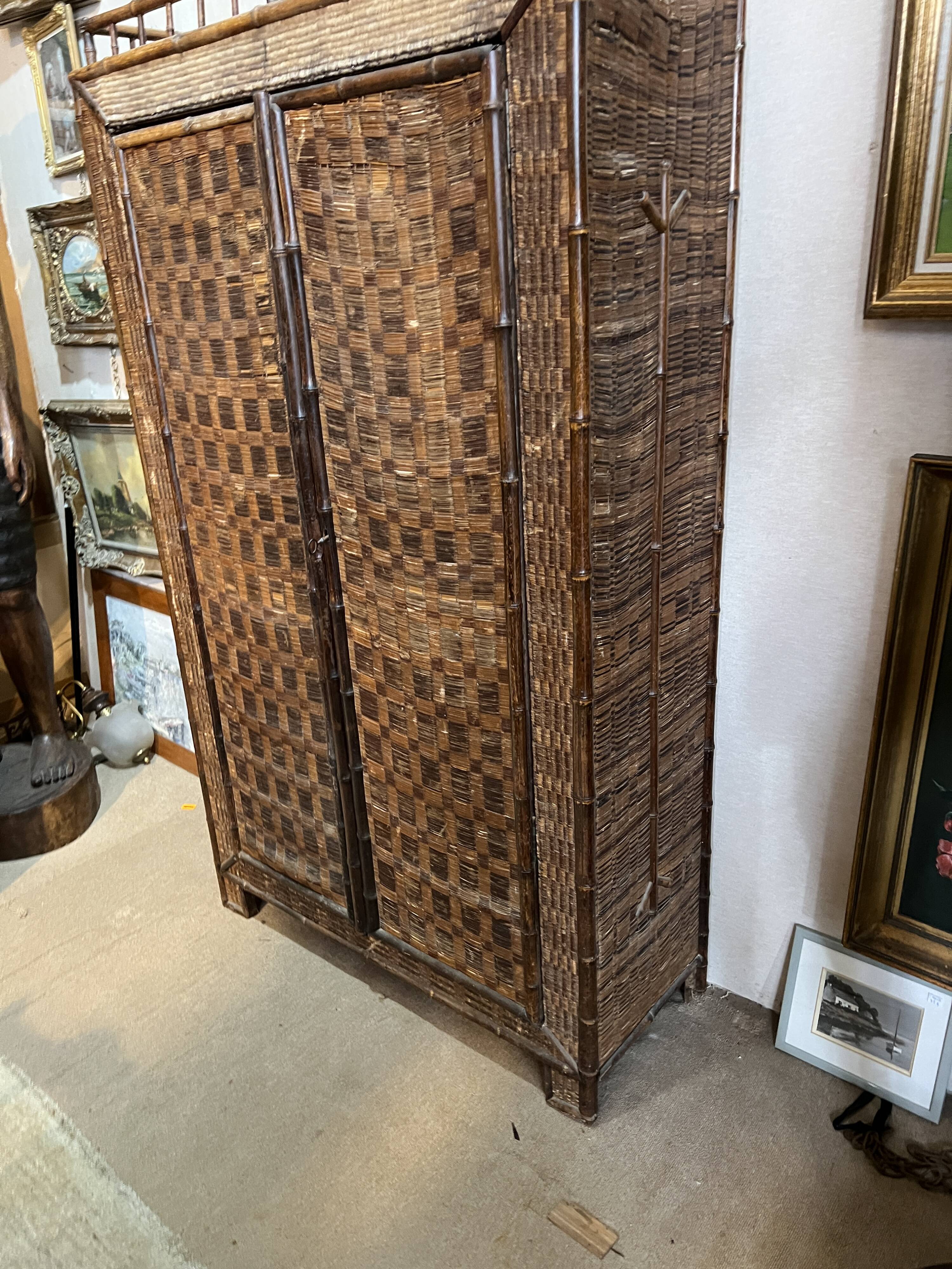 Two-door bamboo wardrobe