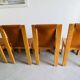 Chaises en orme massif et cuir , Luigi Gorgoni , roche bobois