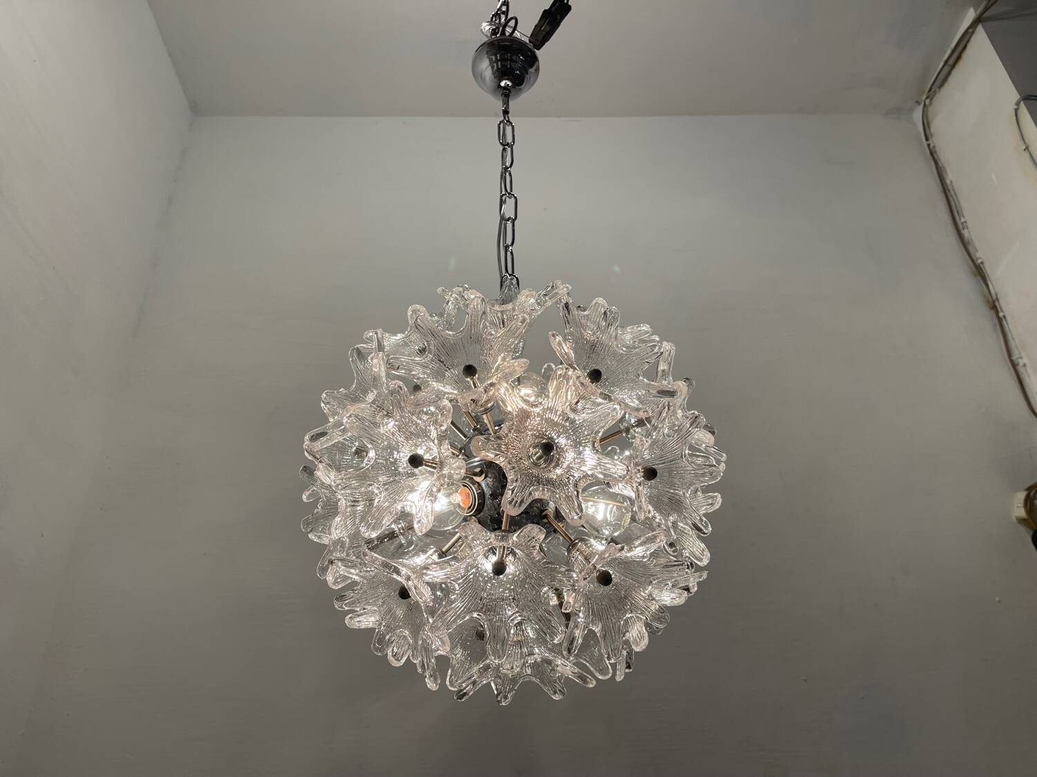 Murano Glass Flower Chandeliers by Paolo Venini for Veart, 1960s