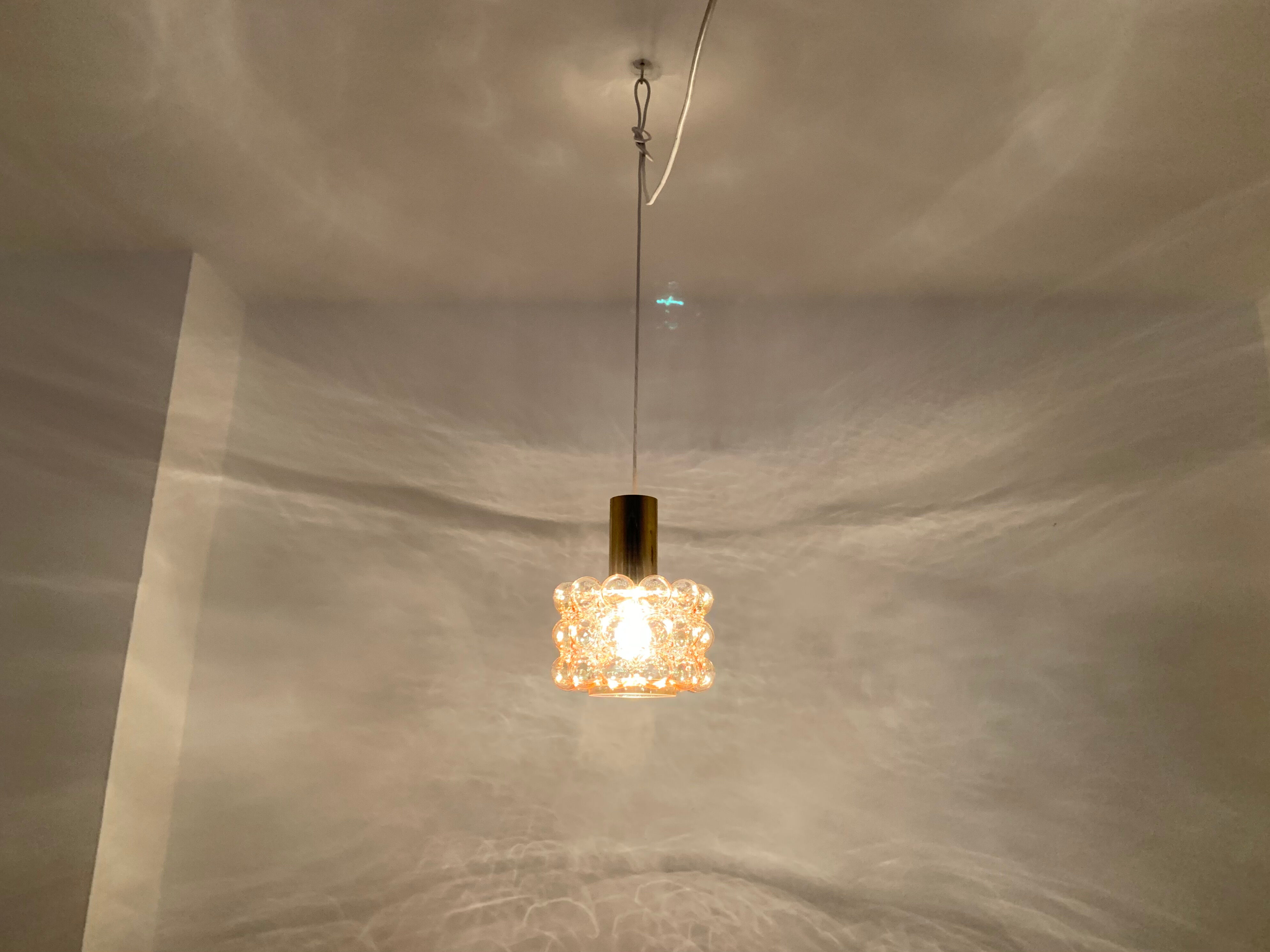 Bubble glass pendant lamp by Helena Tynell for Glashütte Limburg