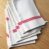 Set of six old tea towels