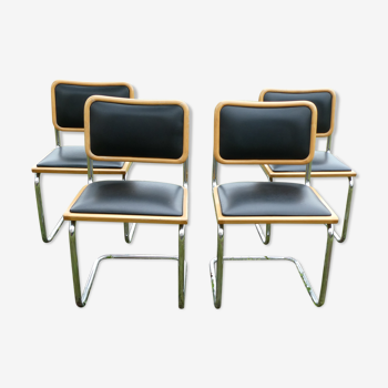 Lot de 4 chaises Cesca B32 par Marcel Breuer