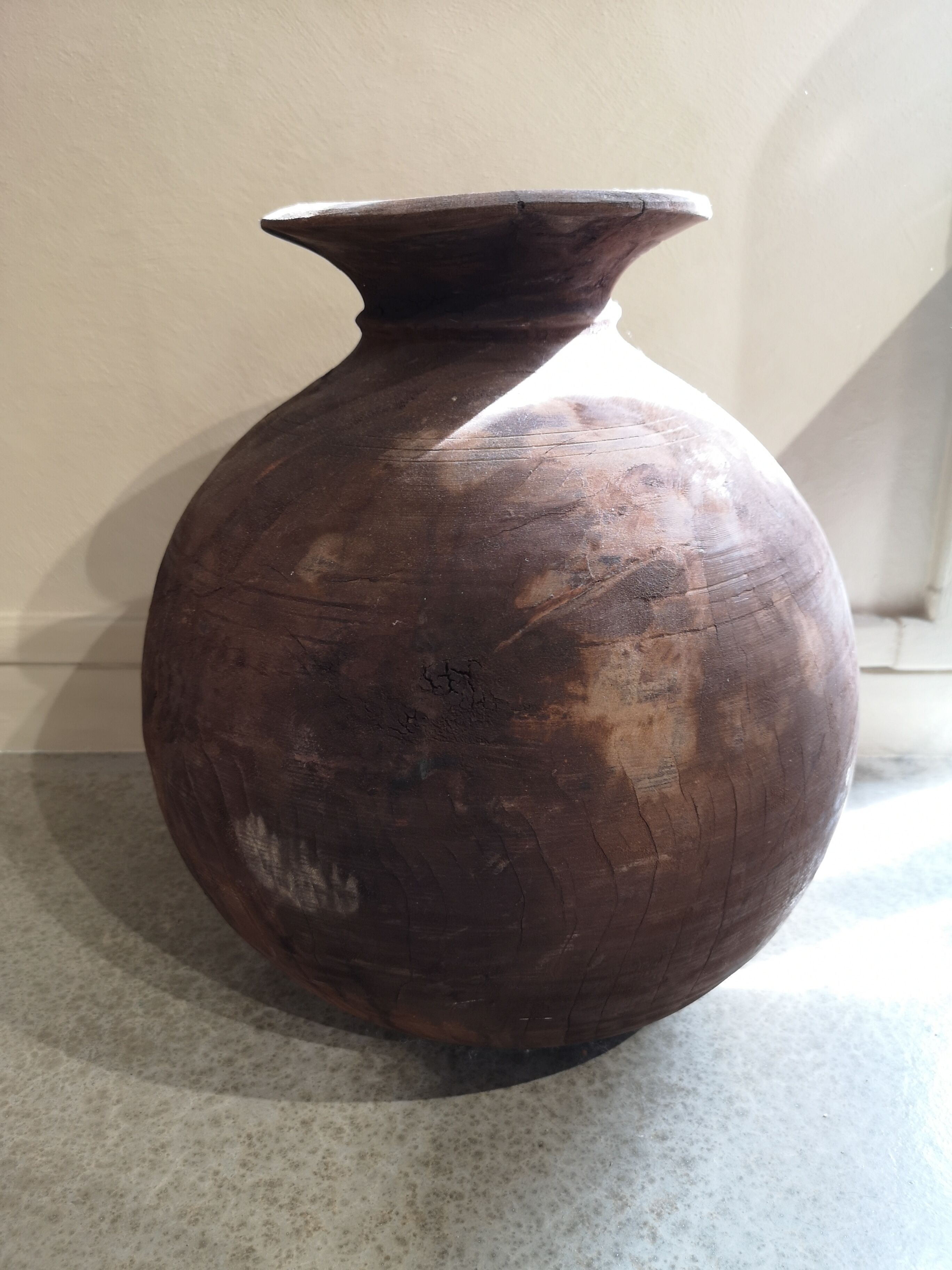 Old wooden pot