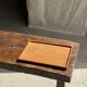 Rectangular solid teak plateau with carved edges 27x18.