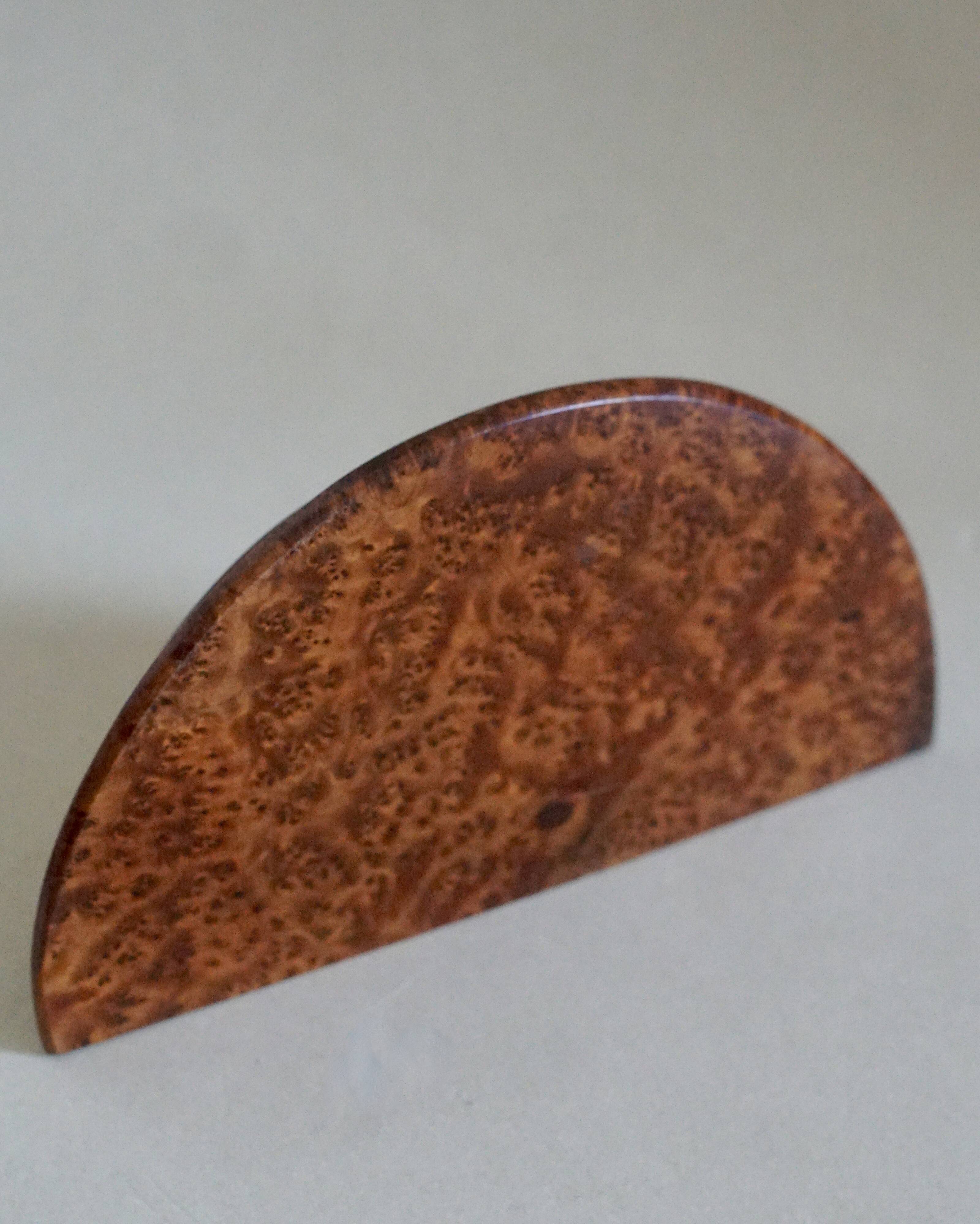 Vintage letter holder in elm burl