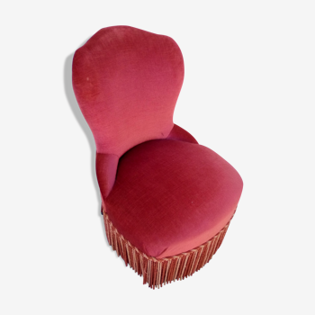 Fauteuil crapaud en velours rose