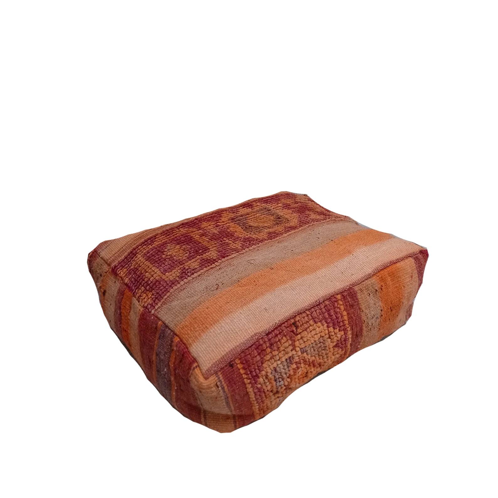 Handmade Berber pouf in wool 60 X 60 X 20 CM