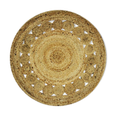 Tapins rond en jute motif ajouré 70cm