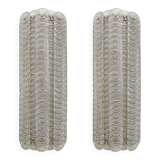 Pair of Mid-century Modern Style Italian Murano Glass Sconces "Reticello"