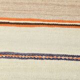 2x11 Brown & Cream Vintage Kilim Runner Rug, 75x337Cm