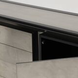 Brushed steel sideboard, lodovico acerbis, 1970s