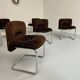 6 old tubular and velvet chairs Italian design from the 70s