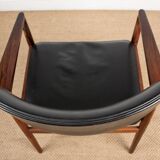 Danish Rosewood and Leather Office Chair by Erik Worts 1960.