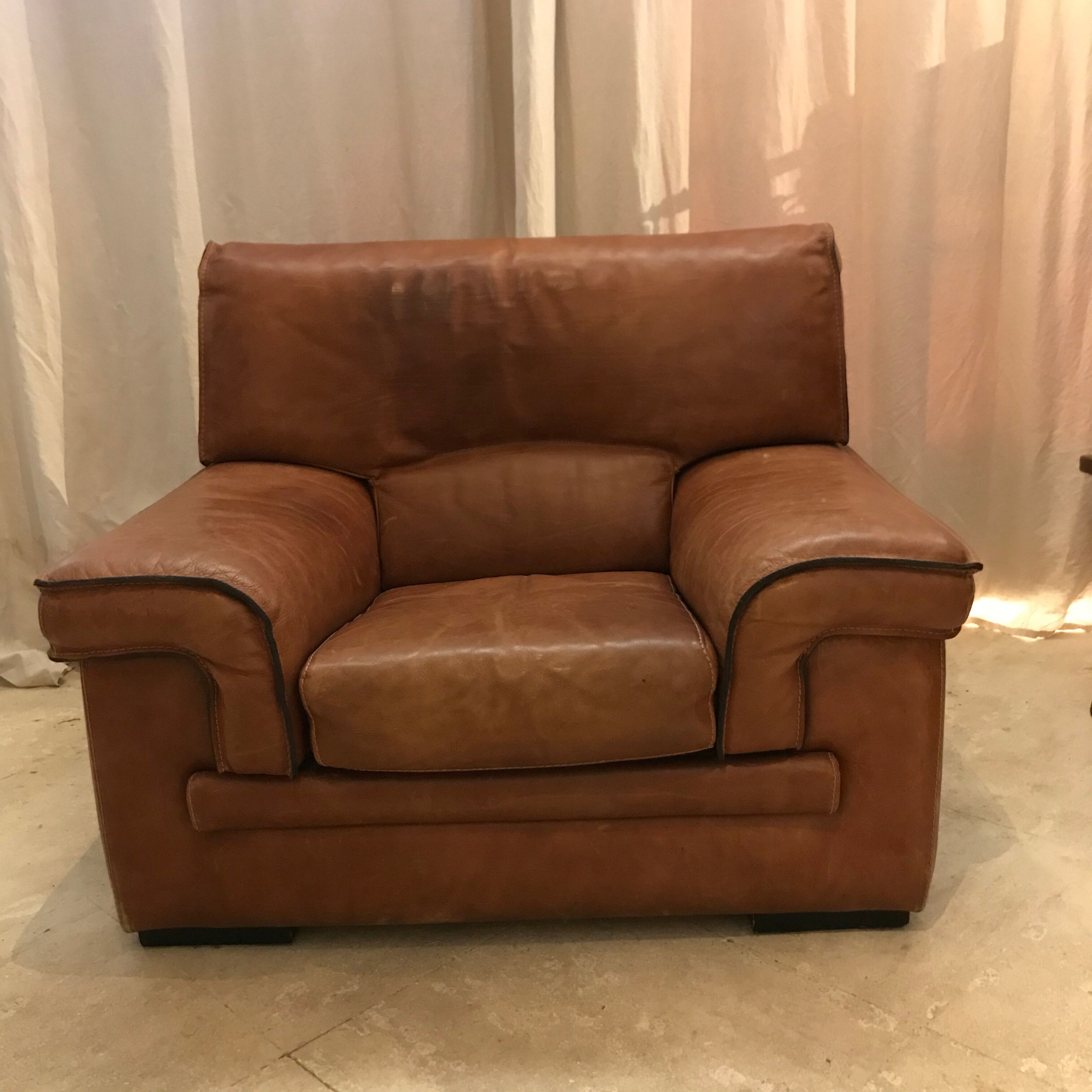 Roche & Bobois leather lounge set