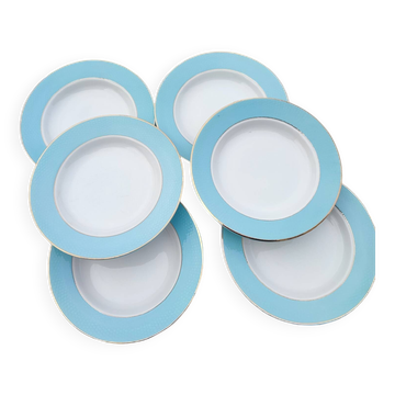 Ensemble de 6 assiettes creuses l'Amandinoise modèle Poreylor