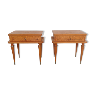 Pair of nightstands wooden clear 60s/70s