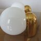 Pair of appliques " Limburg " white opaline and golden methacrylate 80s