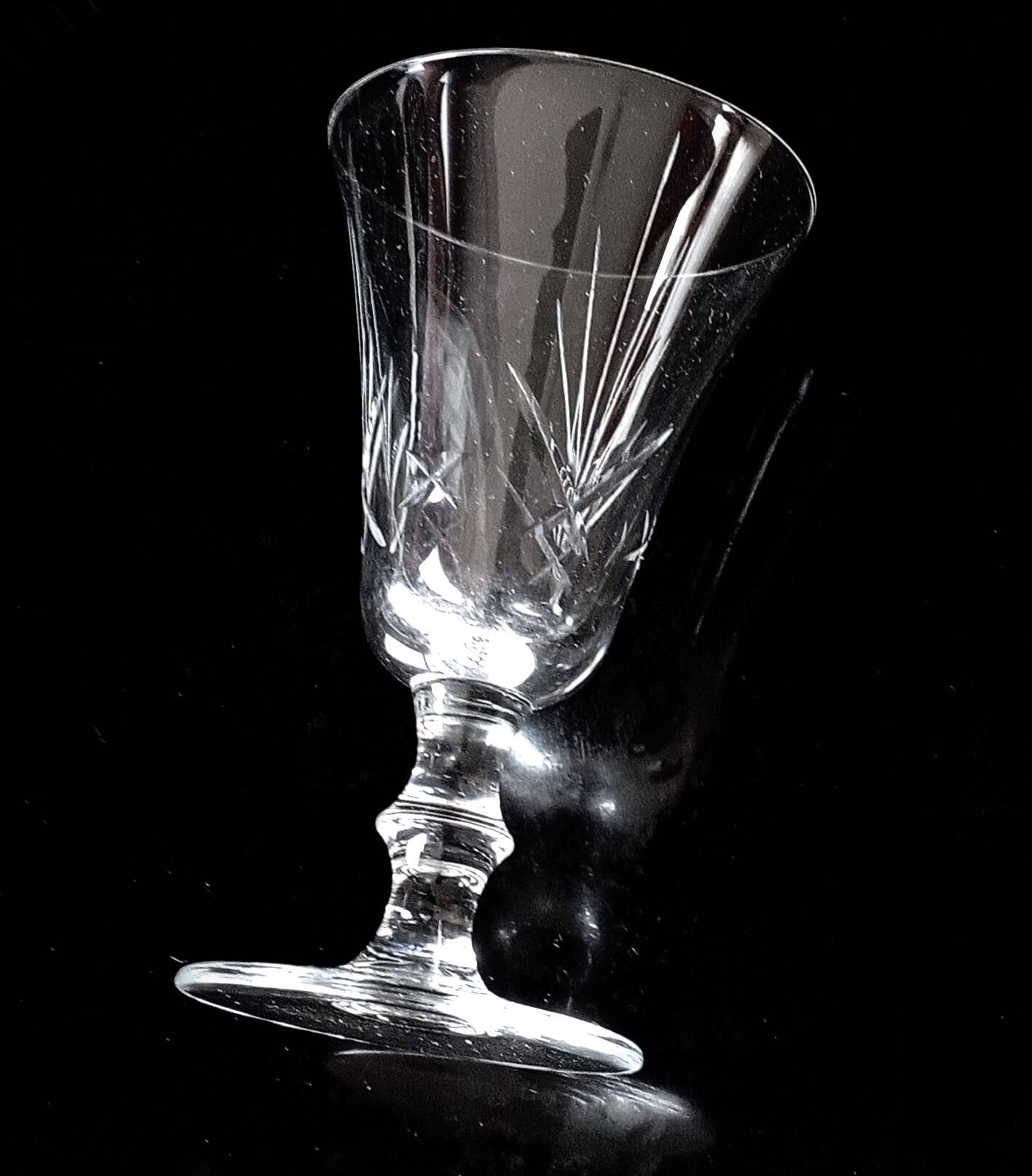 6 cut tulip glasses 1940