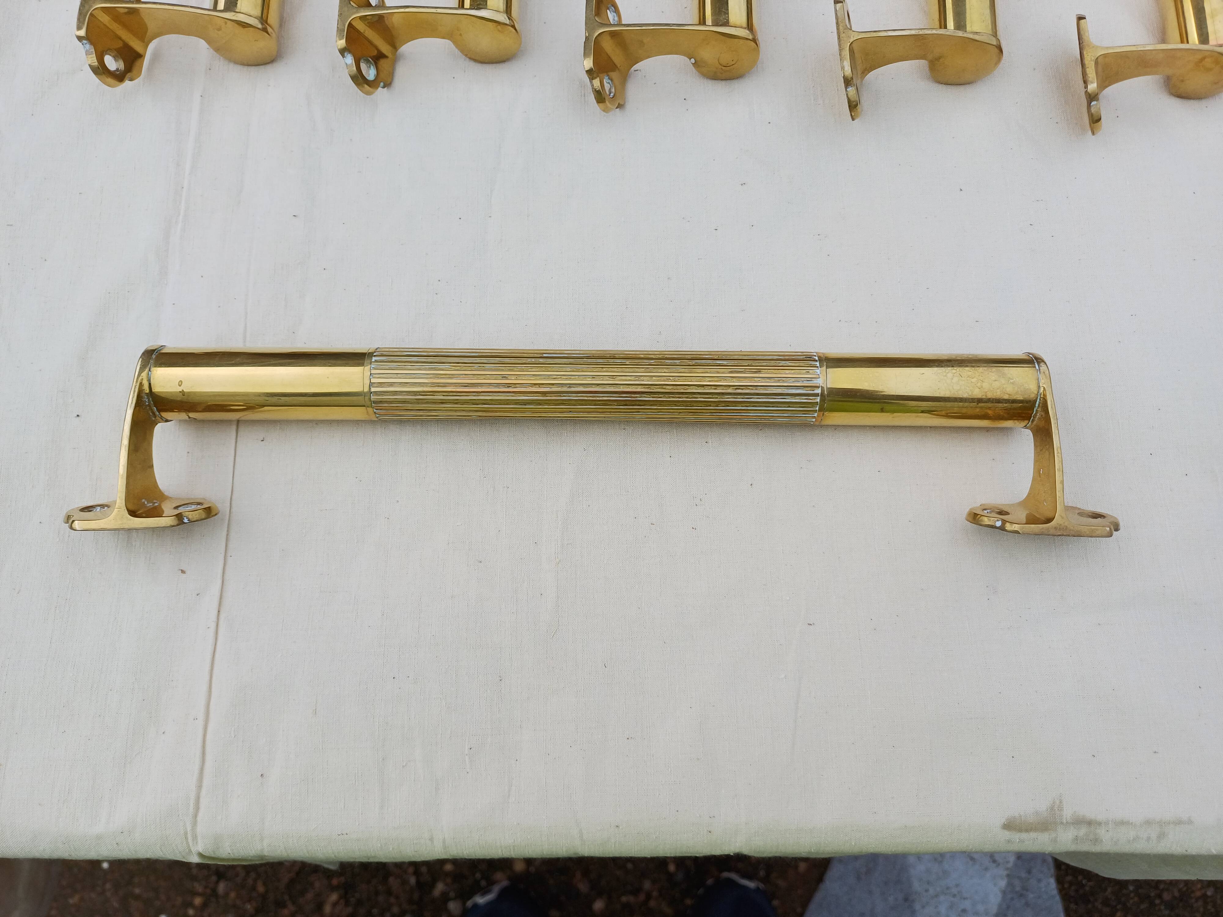 Set of 17 Art Deco Brass Door Bars