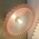 Vintage pink plastic lampshade wall light