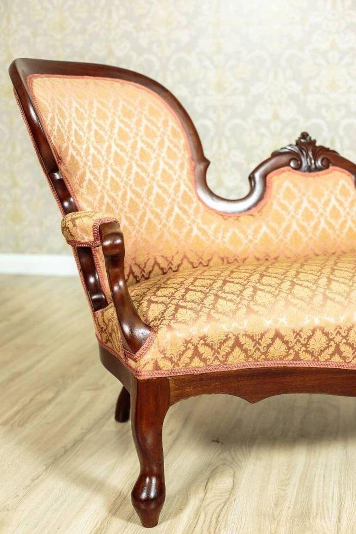 Sofa en noyer vintage, 1880