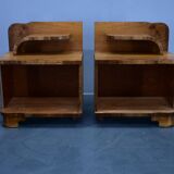 1930s Art Deco Nightstands in Walnut Finish, Czechoslovakia