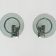 Pair of Italian wall lights in transparent blue-grey glass and chrome 70