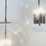 Chrome and bubbled glass balls pendants from the 1970's