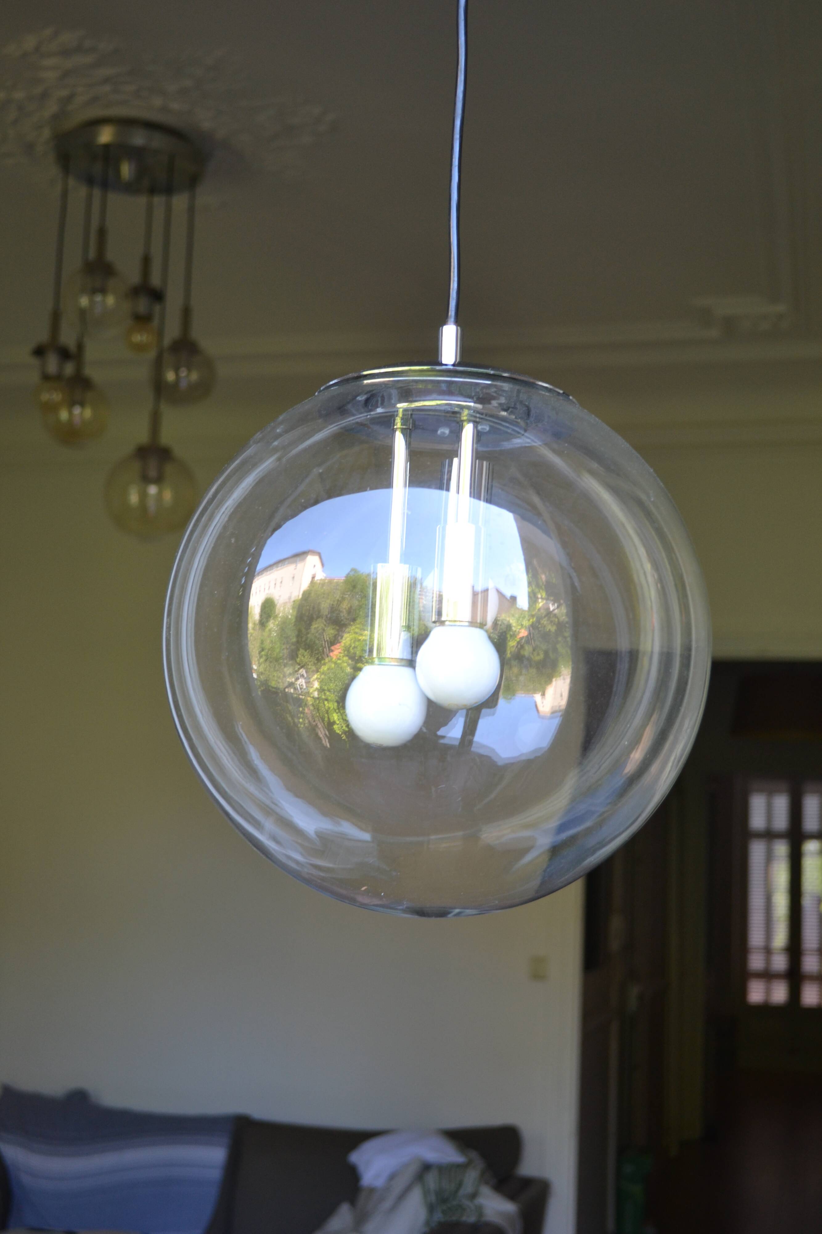 Chandelier pendant lamp Doria Leuchten West Germany 1960