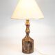 Brutalist vintage wooden tree trunk lamp modern 70's