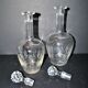 Lot de 2 carafes à vin anciennes en cristal taillé Cristallerie Lorraine