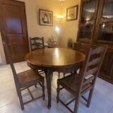 Table in solid cherry wood in Louis XV style.